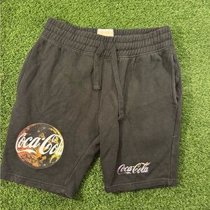 Coca Cola Black Athletic Shorts with Logo
